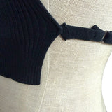 No Brand Black One Shoulder Ribbed Open Back Top- Size ~XS/S (see notes)