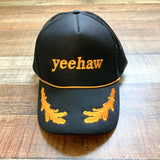 Otoo Black and Gold Yeehaw Mesh Back Adjustable Trucker Hat- One Size Fits Most (see notes)