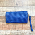 Urban Expressions Blue Weave Foldover Clutch