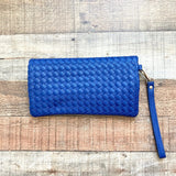 Urban Expressions Blue Weave Foldover Clutch