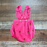 Pink Chicken Pink Embroidered Flower Bubble- Size 2 Year