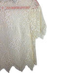 Forever 21 Contemporary Cream and White Crochet Lace Top- Size S