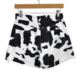 Jeans Cow Print Shorts - Size XS