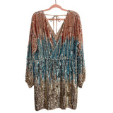 River Island Ombre Sequin Back Tie Dress- Size UK 18 (sold out online)