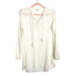 Hartford Cream Cotton Tassel Top- Size 1