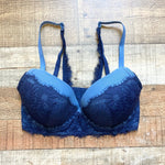 Aerie Blue Lace Underwire Padded Bra- Size 34DD