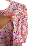 Pleione Pink/Purple/Orange Floral Puff Sleeve Top NWT- Size M