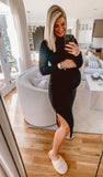 Express Black Turtleneck Sweater Dress with Slit- Size XS
