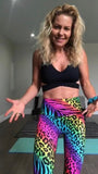 K-Deer Neon Animal Print Sneaker Length Leggings- Size S (sold out online)