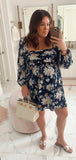 Abercrombie & Fitch Navy Floral Print Dress - Size XL