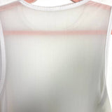 No Brand White Vented Front with Sheer Back Tank- Size ~M (see notes, no size, fits like a M)