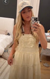 No Brand Cream Semi Lined Overall Dress- Size S