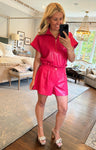 Emily Mccarthy Rose Red Faux Leather Poppy Pullover Top NWT - Size S