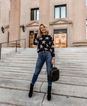 Superdown Black/Gold Star Sweater - Size S