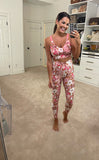 Offline By Aerie Pink Floral Print Sports Bra - Size L