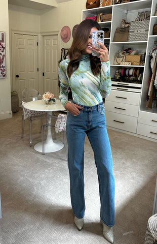Superdown Green Marbled Bodysuit - Size S