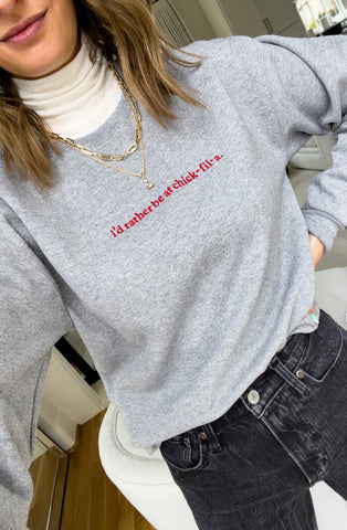 Jerzees Grey Chick-fil-a Crewneck Sweatshirt - Size S