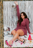 Show Me Your Mumu Dark Pink Shimmer Dress - Size XXL