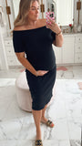 Universal Thread Goods Co. Black Ribbed Off The Shoulder Dress - Size L (see notes)