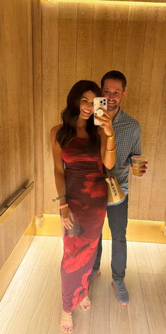 Blue Blush Burgundy Floral Dress - Size S (See Notes)