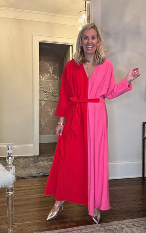 Tuckernuck India Hicks Scarlet and Hot Pink Madame G Caftan NWT - Size XXS