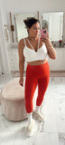 Lululemon Vibrant Red/Orange Leggings - Size 10 (Inseam 24")