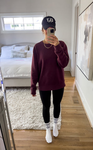 Amazon Essentials Burgundy Crewneck Sweatshirt - Size L