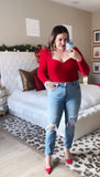 ELOQUII Red Velvet Bodysuit - Size 14/16 (Sold Out Online!)