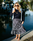 Sail to Sable Navy Batik Floral Skirt NWT- Size XXL