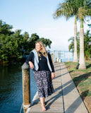 Sail to Sable Navy Batik Floral Skirt NWT- Size XXL