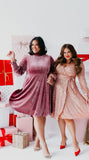 In Loom Dusty Pink Sequin Wrap Dress - Size XL (Sold Out Online!)