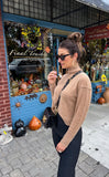 Free People Tan Cashmere Turtleneck Sweater - Size S (sold out online)