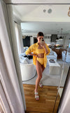 Abercrombie & Fitch Yellow Oversized Button Up Top - Size S