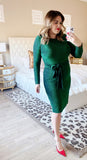 ELOQUII Green Shimmer Belted Dress - Size 14 (Sold Out Online!)