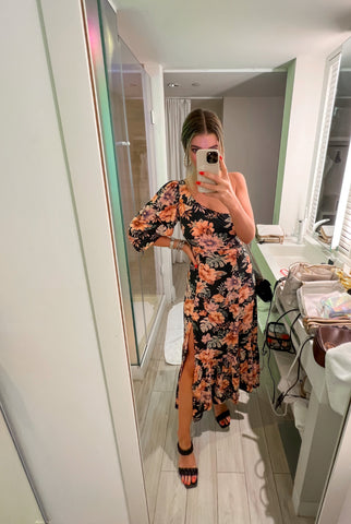 L*Space Floral Print One Shoulder Dress - Size 4 (sold out online)