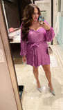 Show Me Your Mumu Magenta Sequin Belted Dress - Size XL (Sold Out Online!)