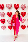 STAUD Lava/Peony Shoko Sweater Dress - Size XL (Sold Out Online!)