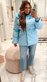J. Crew Light Blue Signature Puffer Jacket - Size L (Sold Out Online!)