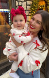 Wishlist Cream Red Bow Sweater - Size L (See Notes-Sold Out Online!)
