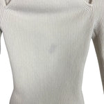 Abercrombie & Fitch Cream Ribbed Cut Out Mock Neck Bodysuit- Size S (see notes)