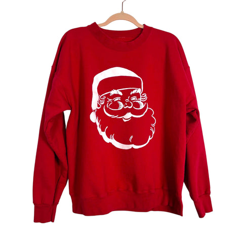 No Brand Red Santa Claus/Ho Ho Ho Sweatshirt- Size ~L (see notes)