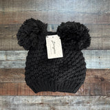 Livingston Black Knit Mickey Ears Adult Beanie Hat NWT