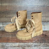 Alohas Tan Leather Chunky Boots- Size 38 (see notes)