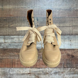 Alohas Tan Leather Chunky Boots- Size 38 (see notes)