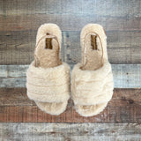 KoolaBurra By Ugg Fuzzy Slide Slipper Shoes - Size 8