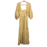 Free People Cream Smocked Bodice Embroidered Floral Dress- Size S (sold out online)