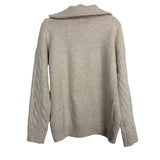 Pink Lily Cream Zipper Front Pullover- Size S (see notes)