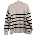 Abercrombie & Fitch Cream Navy Striped Zip Pullover- Size S (see notes)