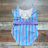 Pink Desert Pastel Striped Belted One Piece- Size L