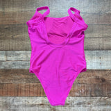 Aerie Hot Pink Ribbed Cheeky One Piece- Size L